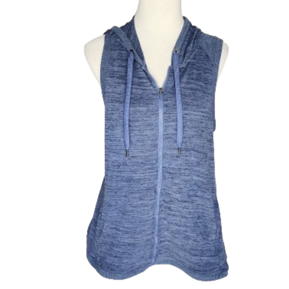 Active Life Blue Zip-up Athletic Vest With Hood Women's Size Medium NWT
